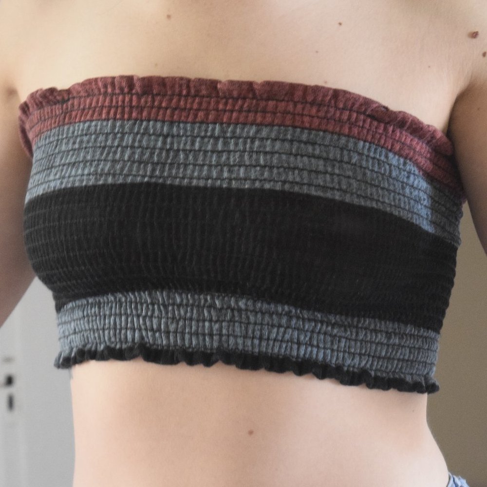 FashioNova Striped Bandeau Top